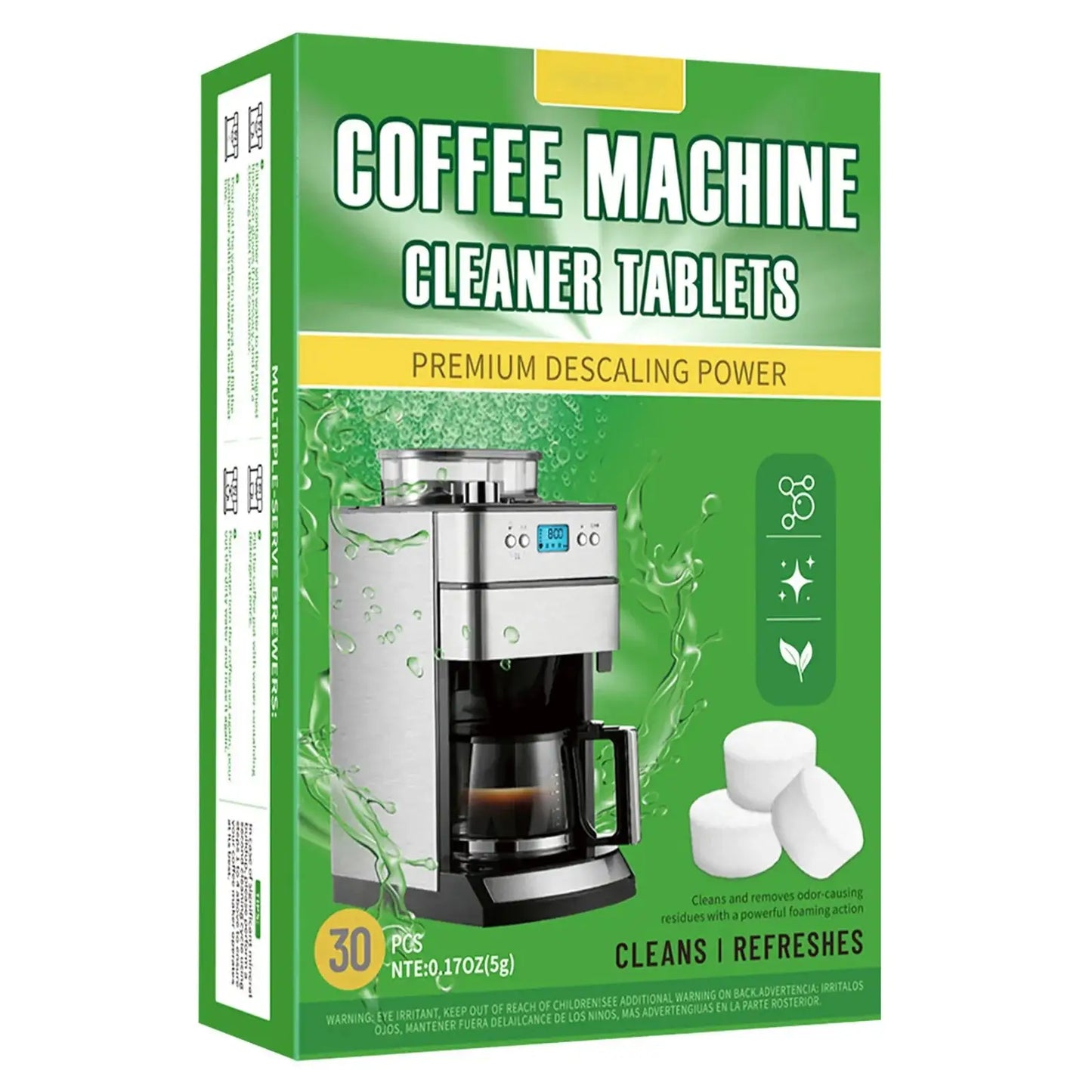 30 Coffee Machine Cleaning Tablets, Descaling Agent for Stains