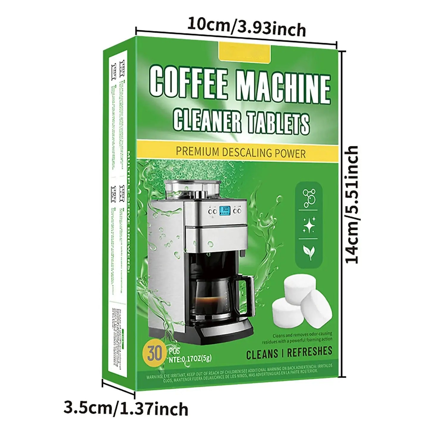 30 Coffee Machine Cleaning Tablets, Descaling Agent for Stains